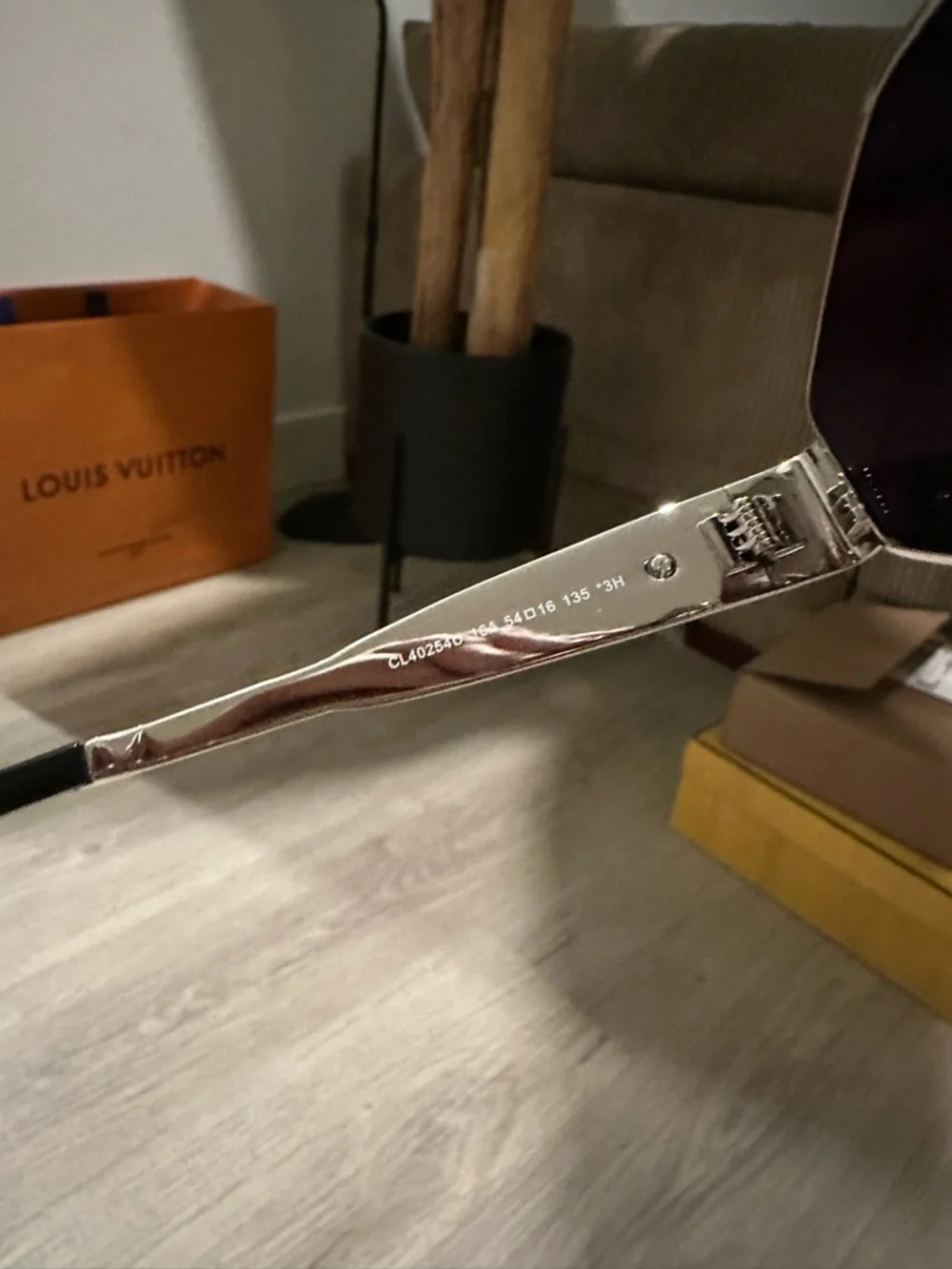 Celine Silver Frame Sunglasses with Dark Gray Lenses - Picture 6 of 10